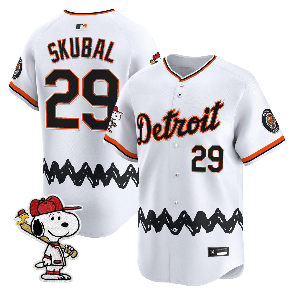 Men's Detroit Tigers x Peanuts Vapor Premier Limited Jersey - Stitched