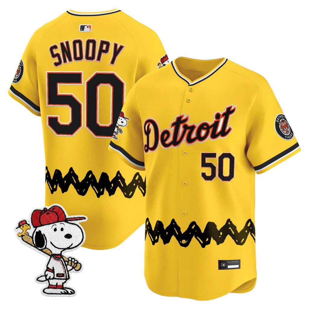 Men's Detroit Tigers x Peanuts Vapor Premier Limited Jersey - Stitched