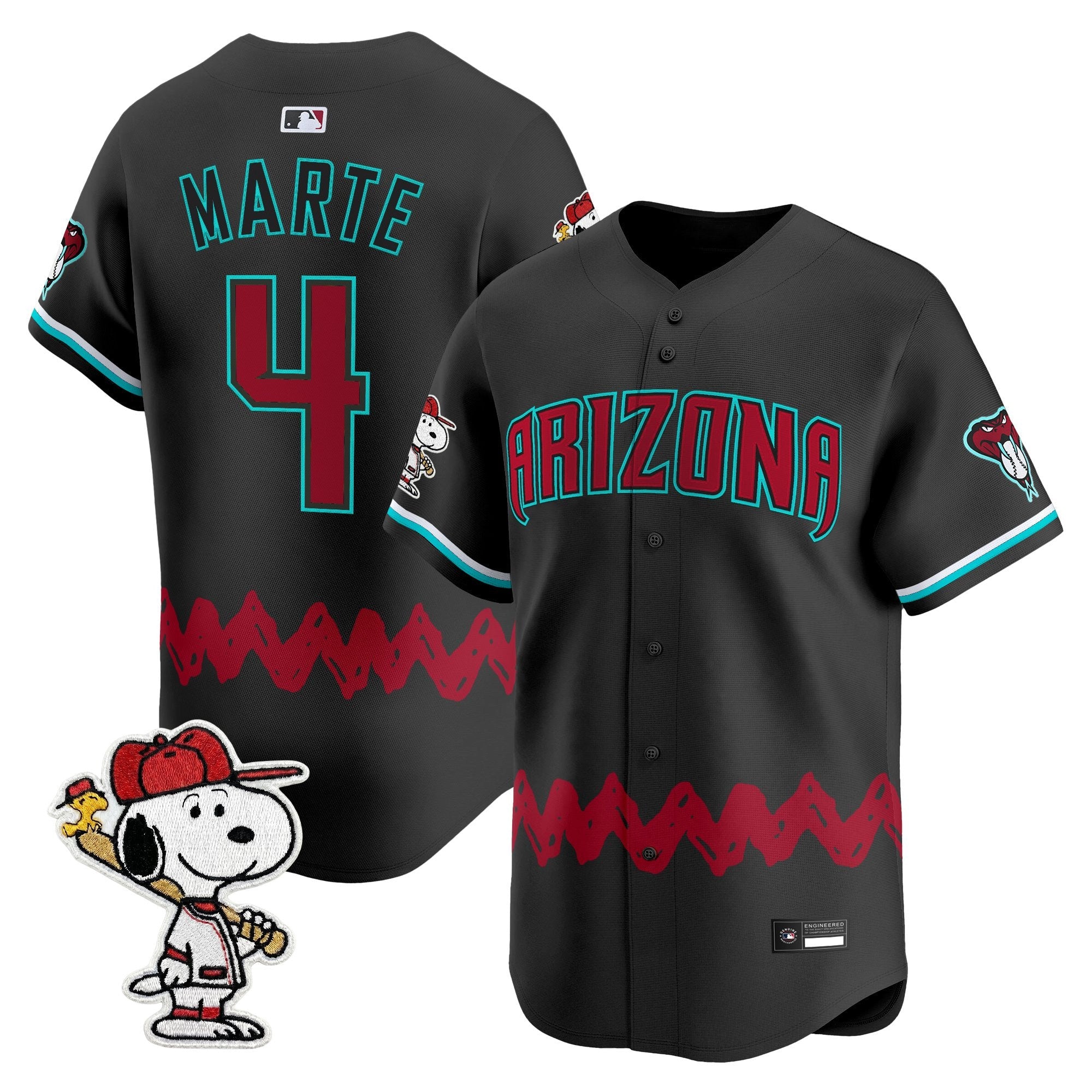 Men's Diamondbacks x Peanuts Vapor Premier Limited Jersey - Stitched