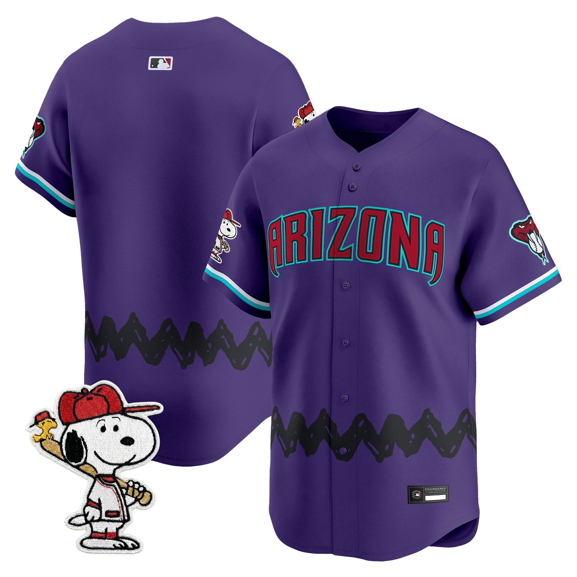 Men's Diamondbacks x Peanuts Vapor Premier Limited Jersey - Stitched