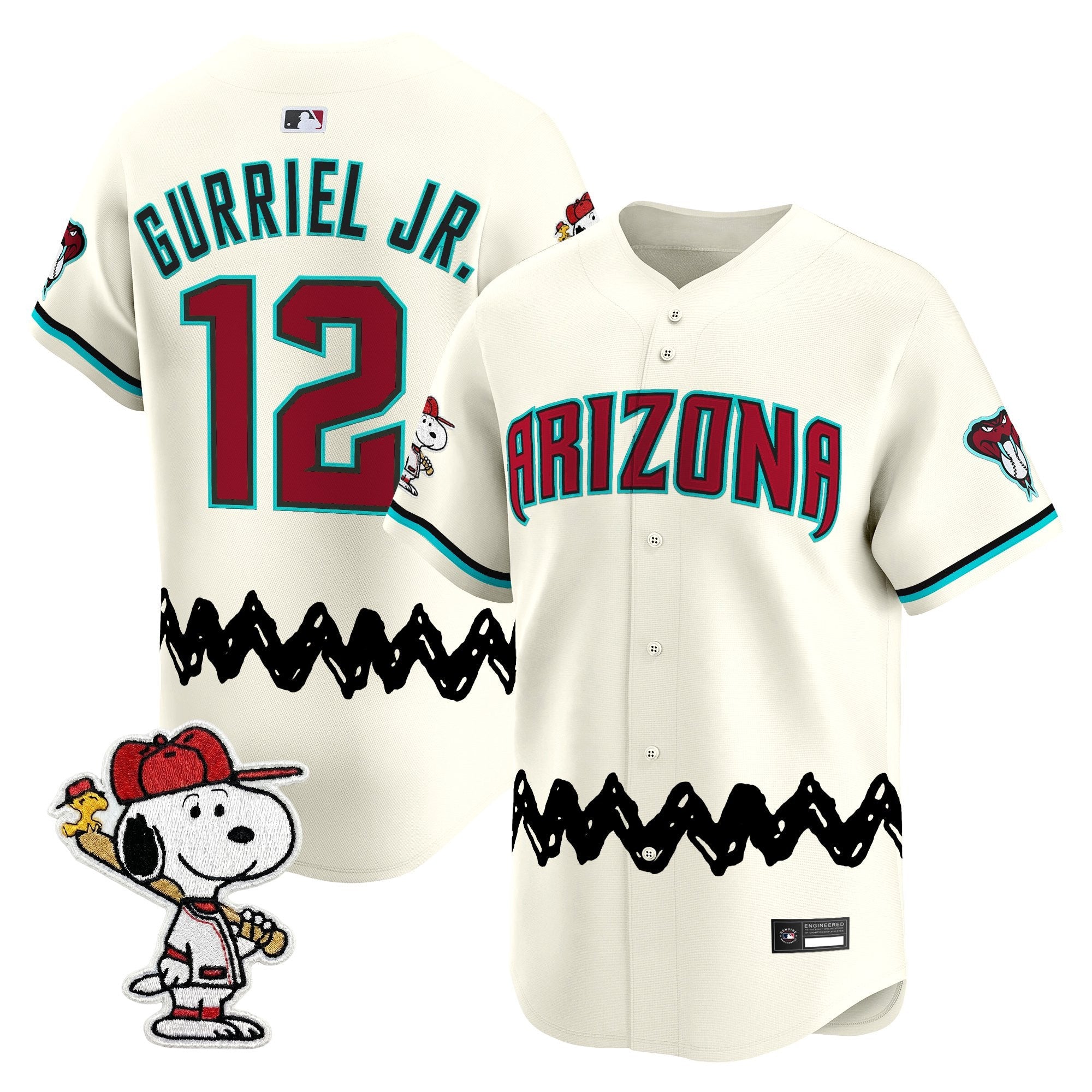 Men's Diamondbacks x Peanuts Vapor Premier Limited Jersey - Stitched