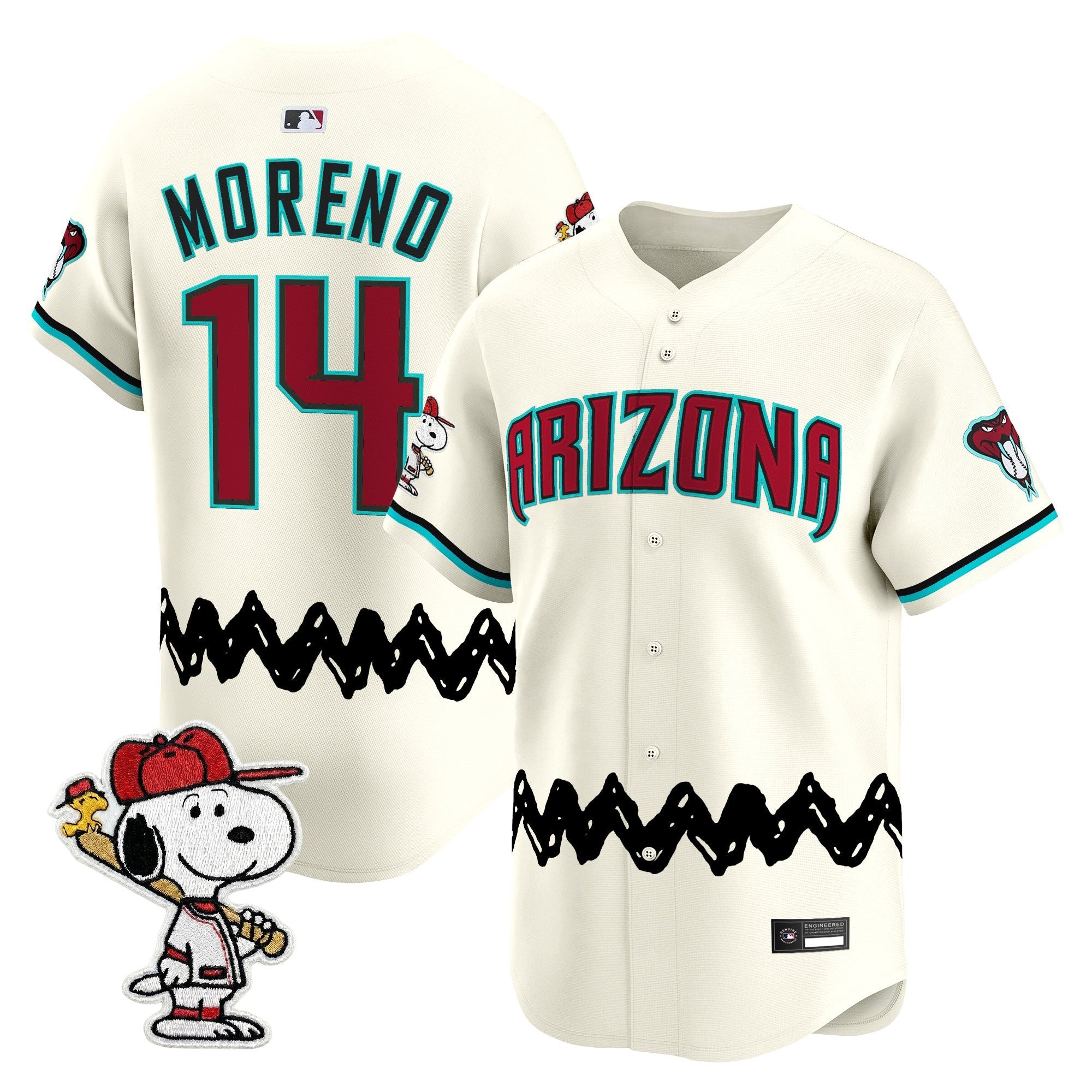 Men's Diamondbacks x Peanuts Vapor Premier Limited Jersey - Stitched