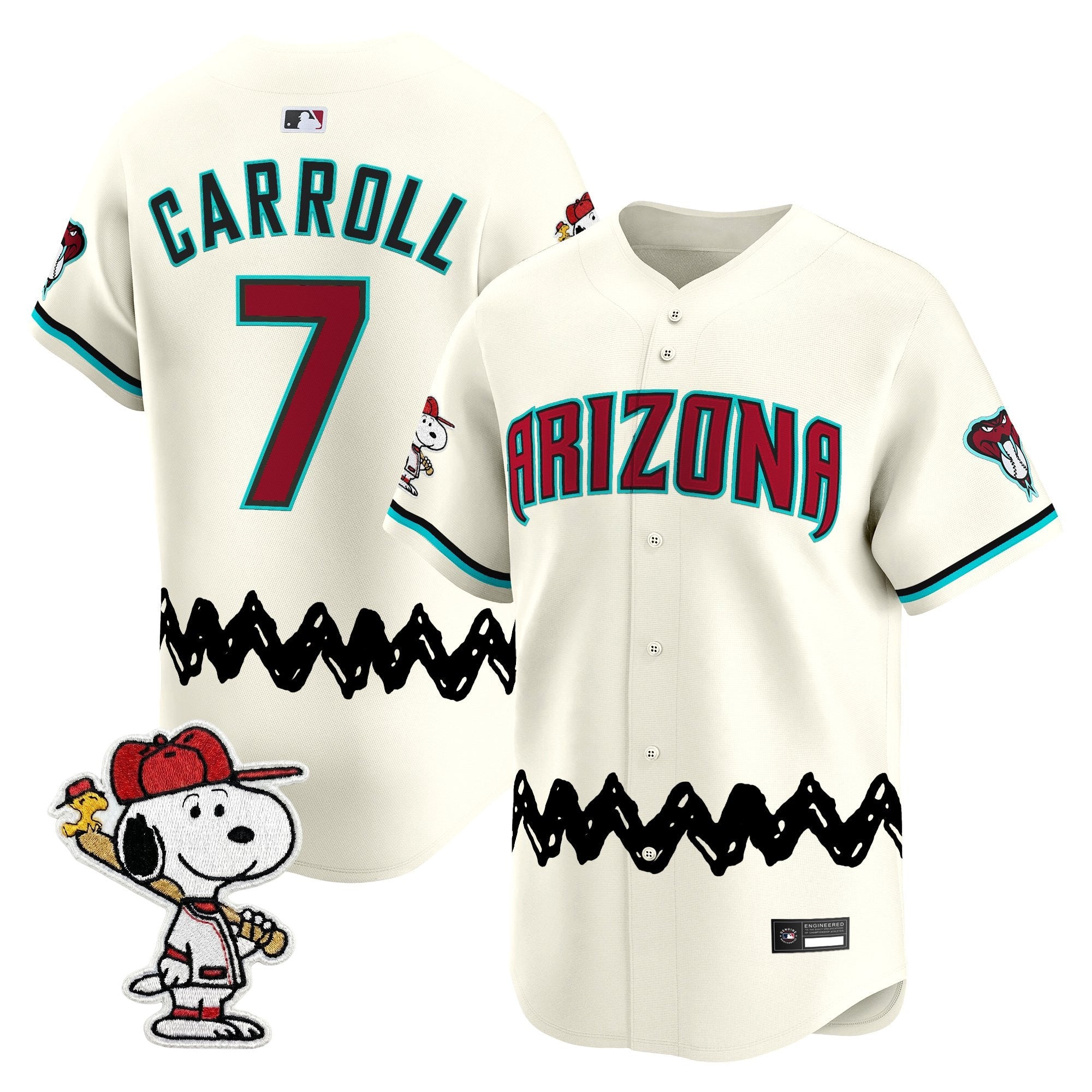 Men's Diamondbacks x Peanuts Vapor Premier Limited Jersey - Stitched