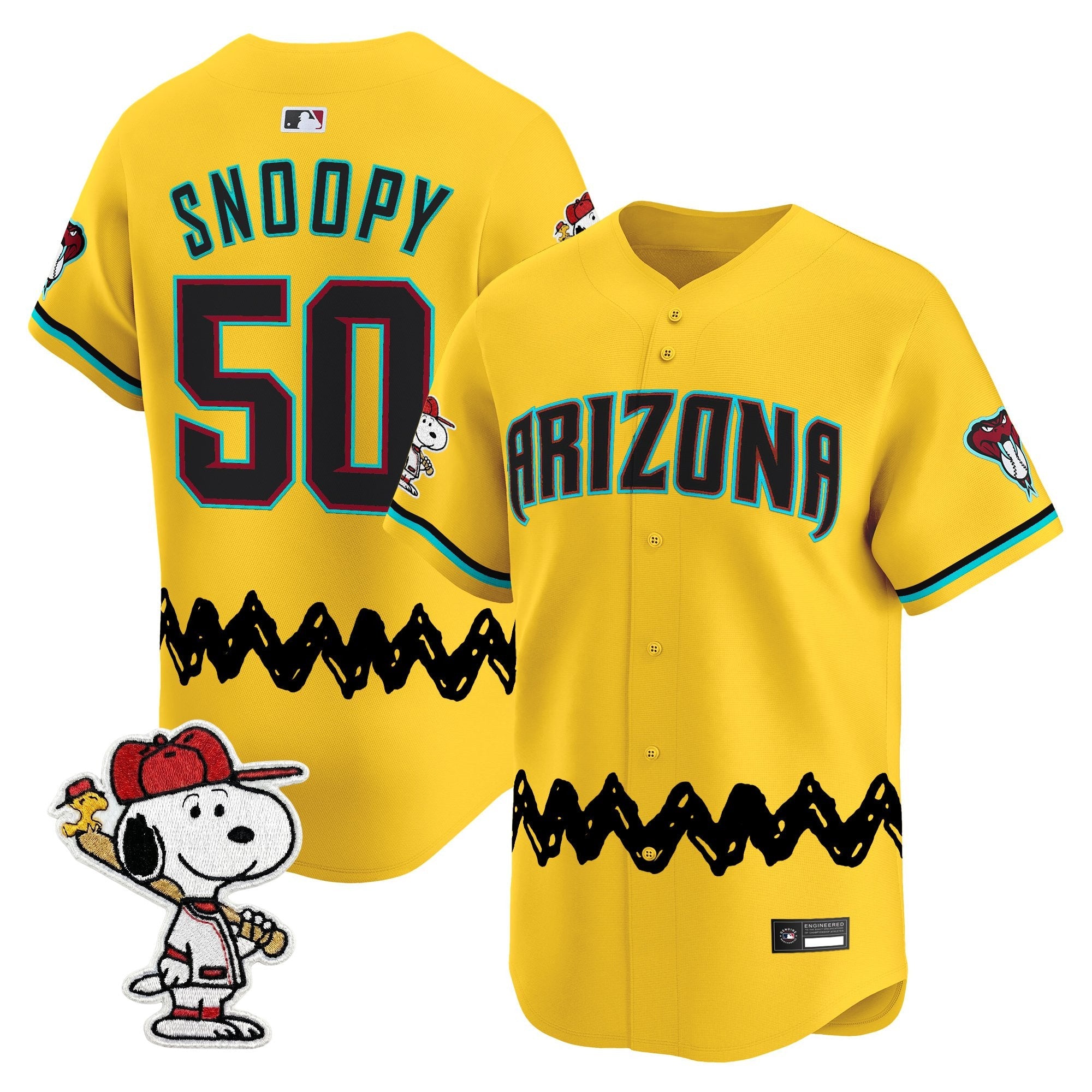 Men's Diamondbacks x Peanuts Vapor Premier Limited Jersey - Stitched