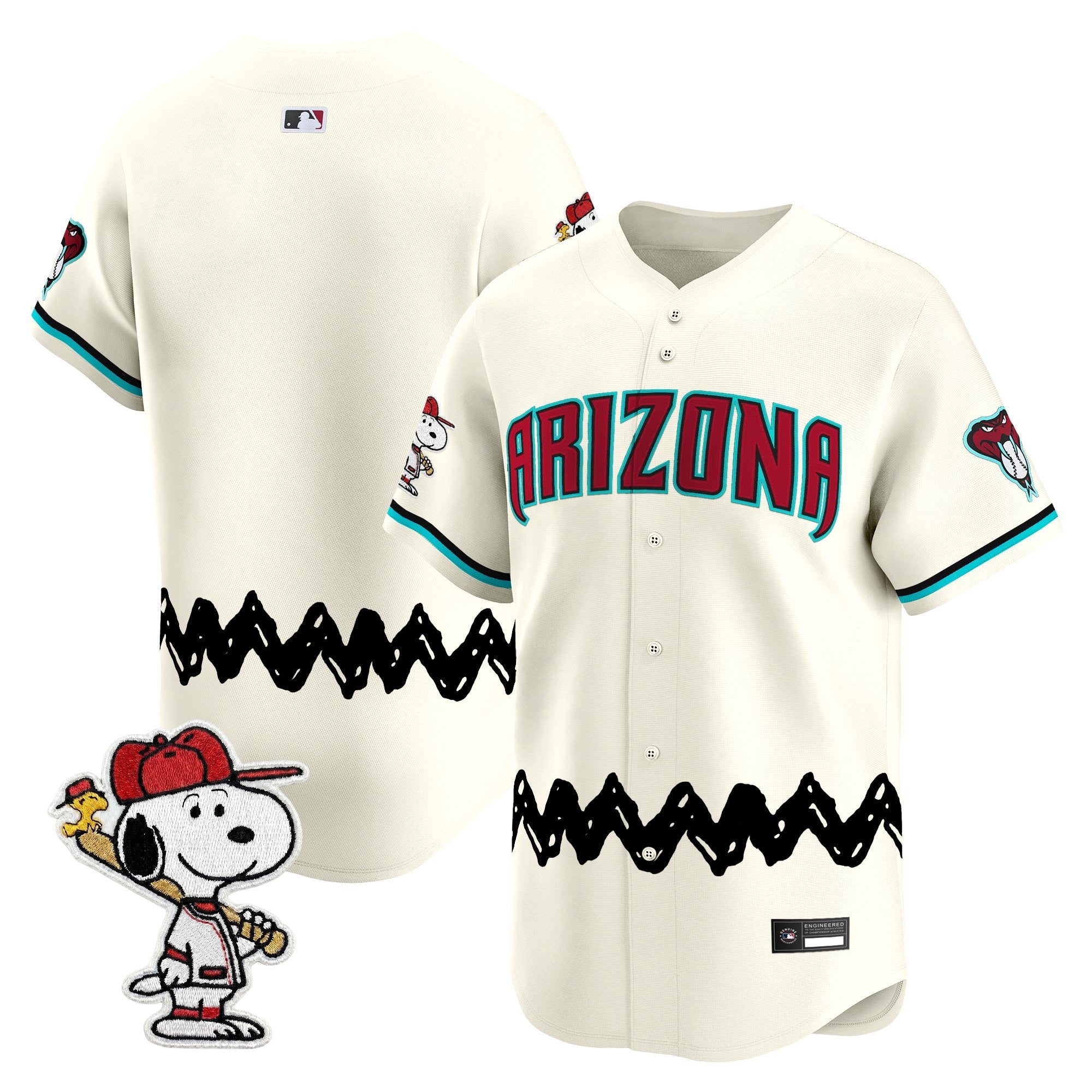 Men's Diamondbacks x Peanuts Vapor Premier Limited Jersey - Stitched