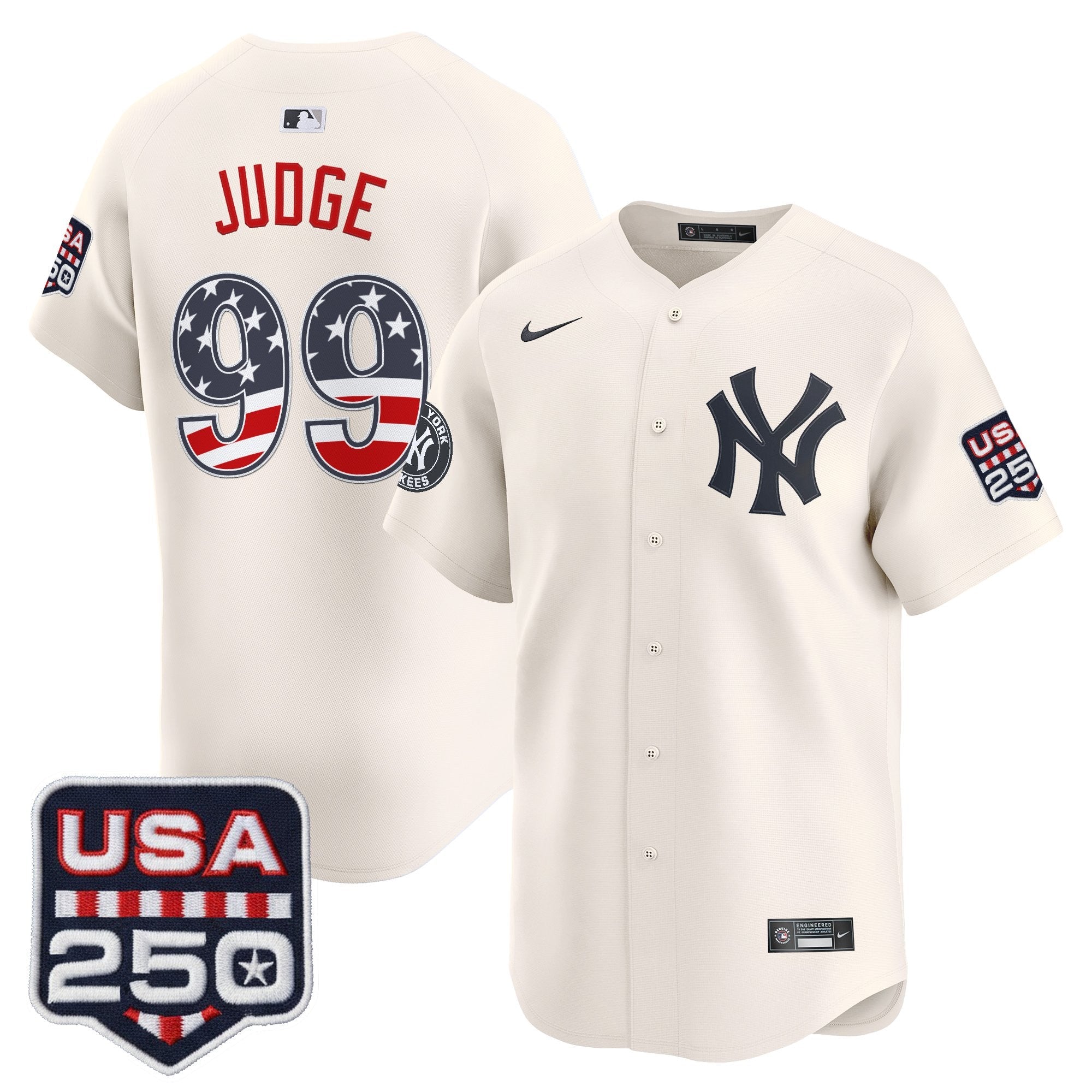 Men's New York Yankees USA 250 Fourth of July Vapor Premier Limited Jersey - All Stitched