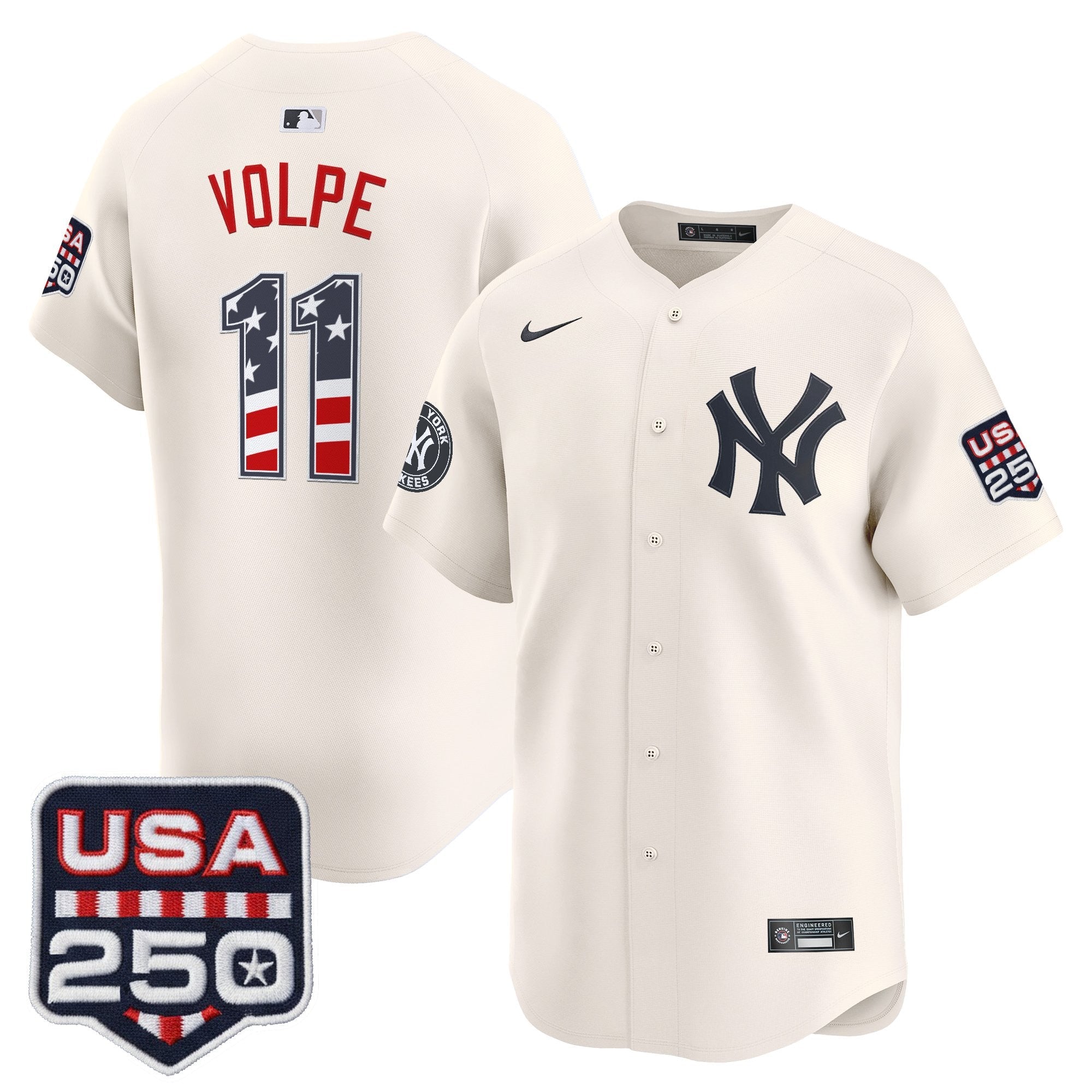 Men's New York Yankees USA 250 Fourth of July Vapor Premier Limited Jersey - All Stitched