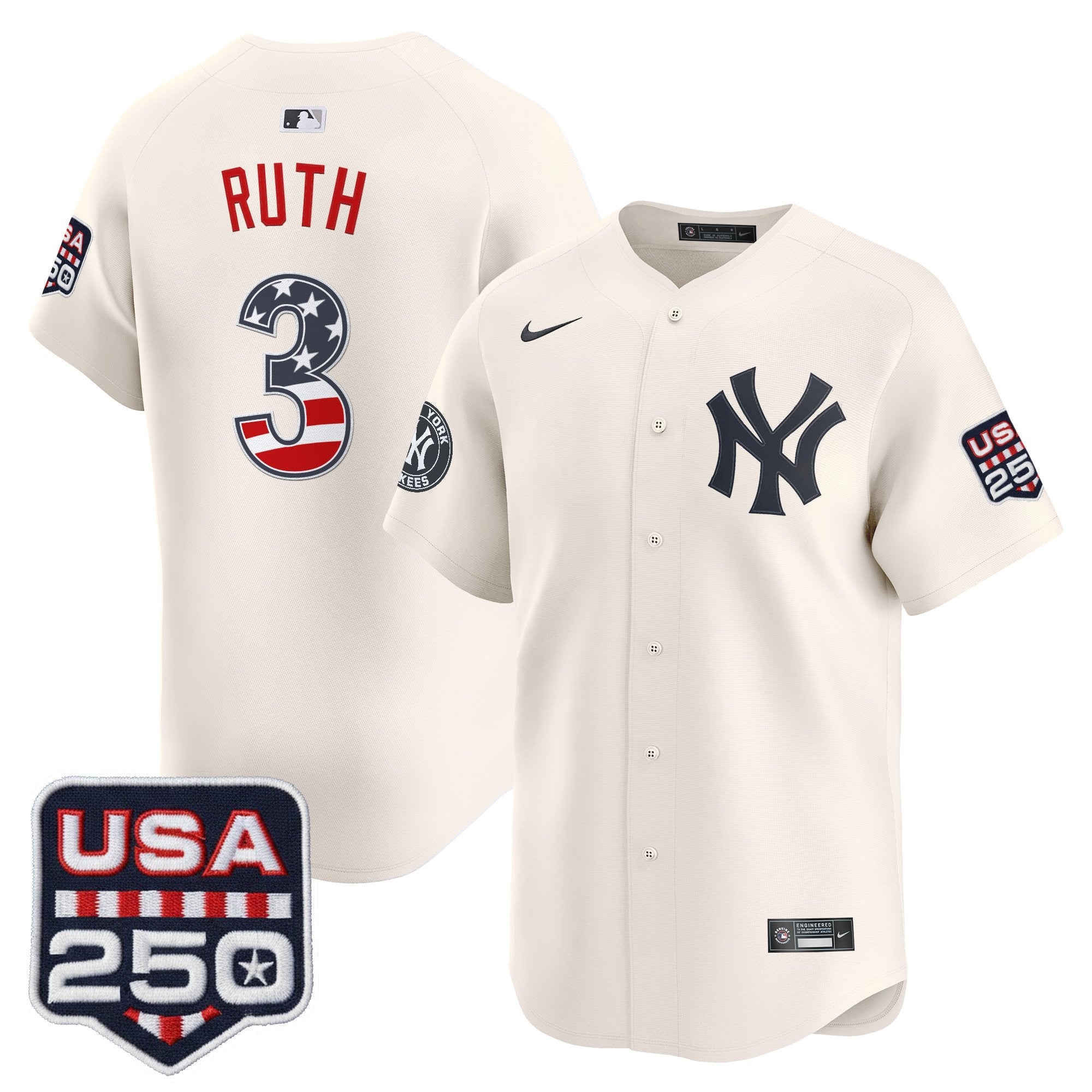 Men's New York Yankees USA 250 Fourth of July Vapor Premier Limited Jersey - All Stitched