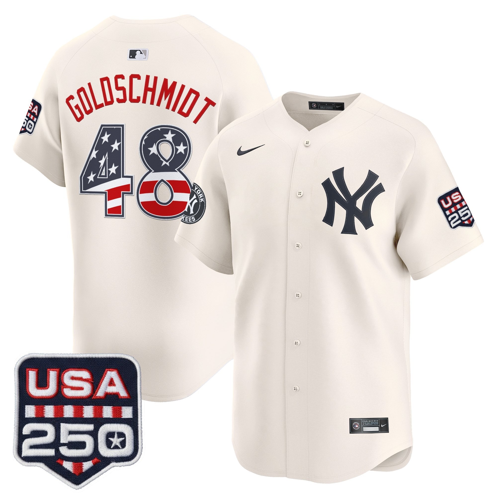 Men's New York Yankees USA 250 Fourth of July Vapor Premier Limited Jersey - All Stitched