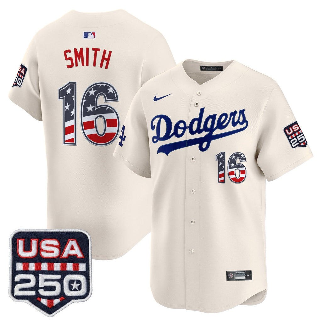 Men's Los Angeles Dodgers USA 250 Fourth of July Vapor Premier Limited Jersey - All Stitched