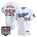 Men's Los Angeles Dodgers USA 250 Fourth of July Vapor Premier Limited Jersey - All Stitched