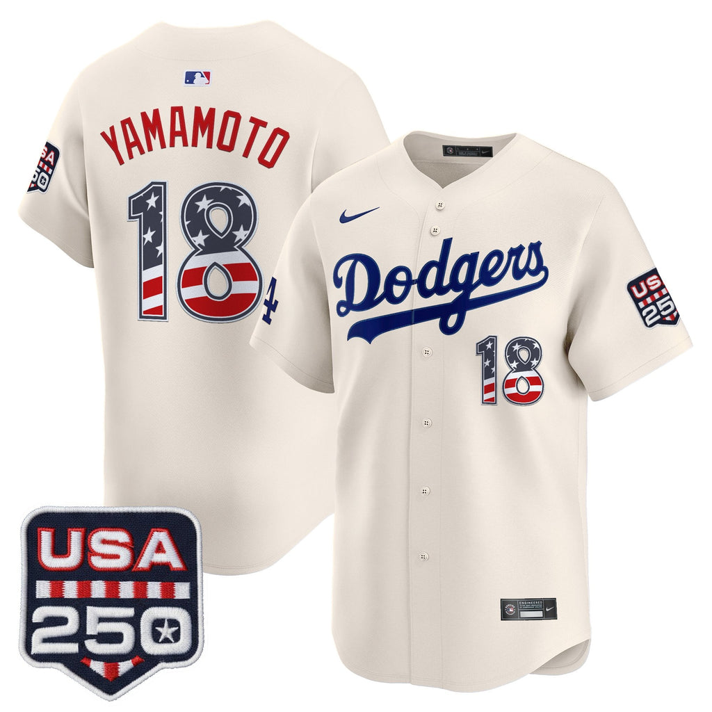Men's Los Angeles Dodgers USA 250 Fourth of July Vapor Premier Limited Jersey - All Stitched