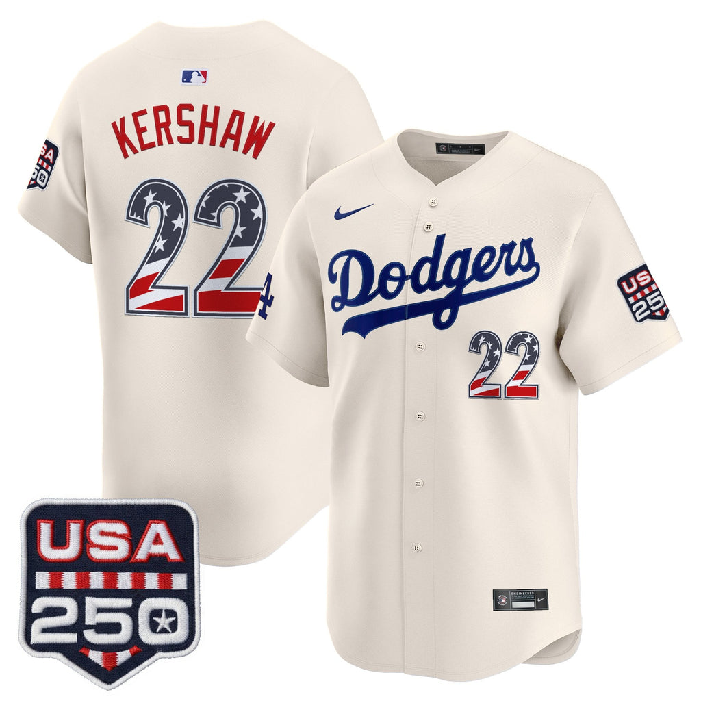Men's Los Angeles Dodgers USA 250 Fourth of July Vapor Premier Limited Jersey - All Stitched