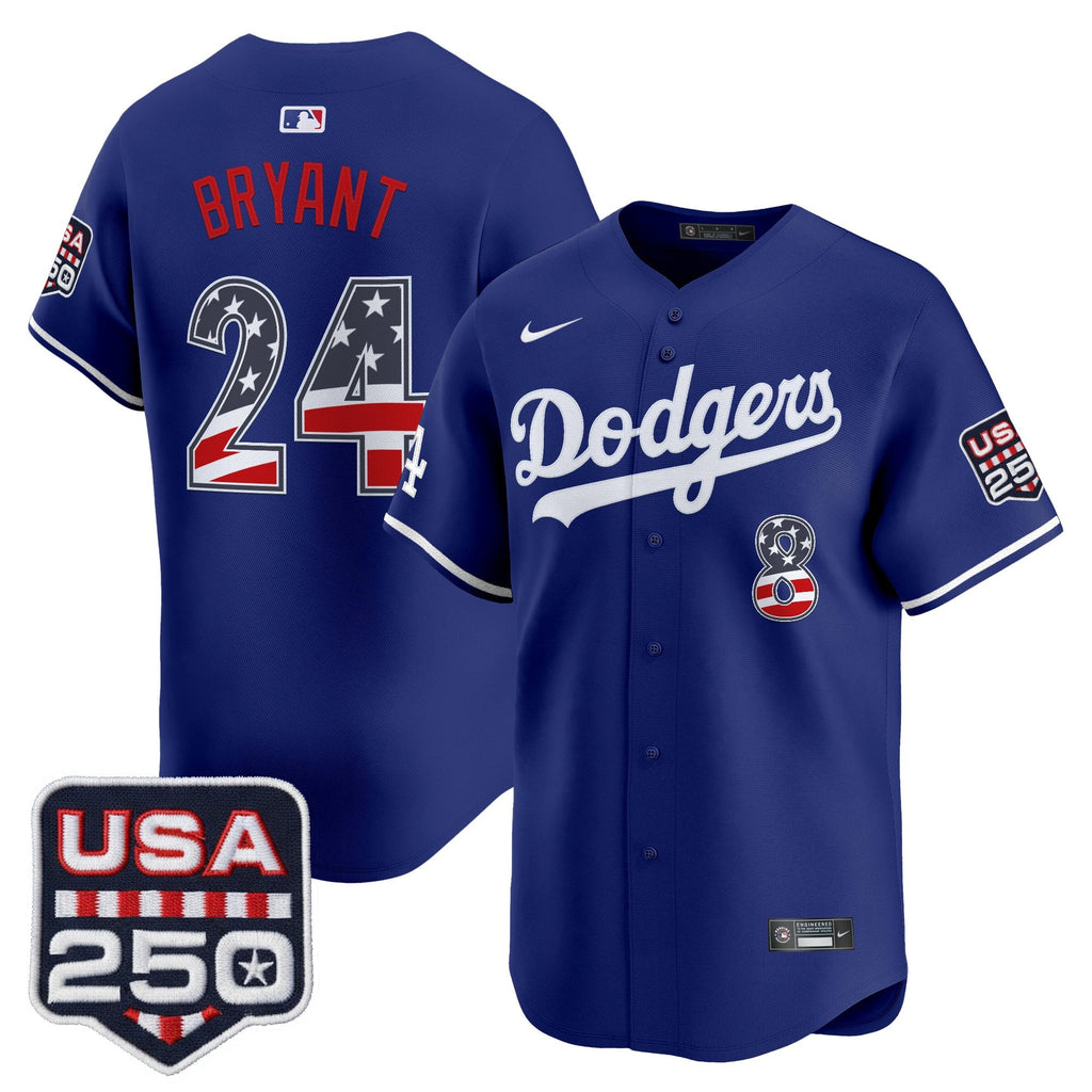 Men's Los Angeles Dodgers USA 250 Fourth of July Vapor Premier Limited Jersey - All Stitched