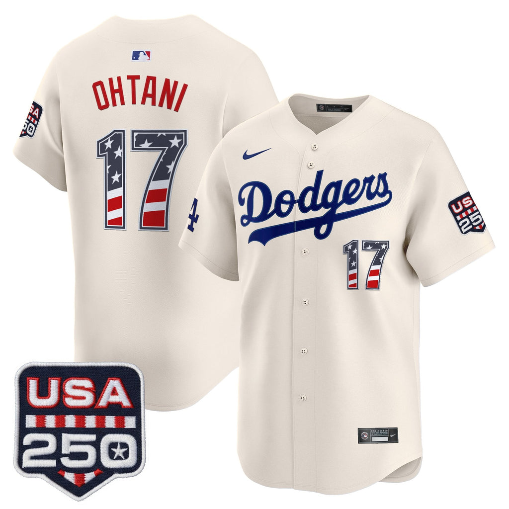 Men's Los Angeles Dodgers USA 250 Fourth of July Vapor Premier Limited Jersey - All Stitched
