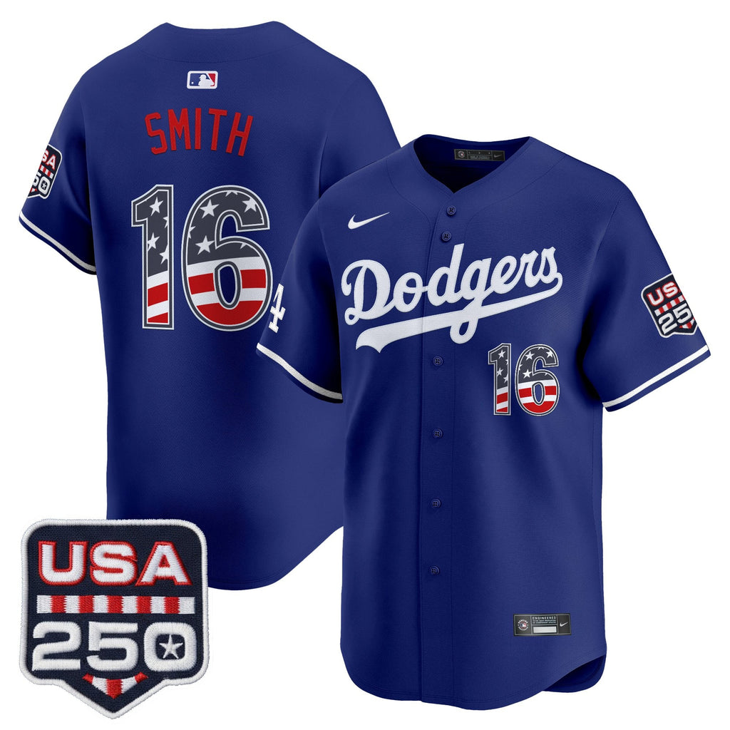 Men's Los Angeles Dodgers USA 250 Fourth of July Vapor Premier Limited Jersey - All Stitched