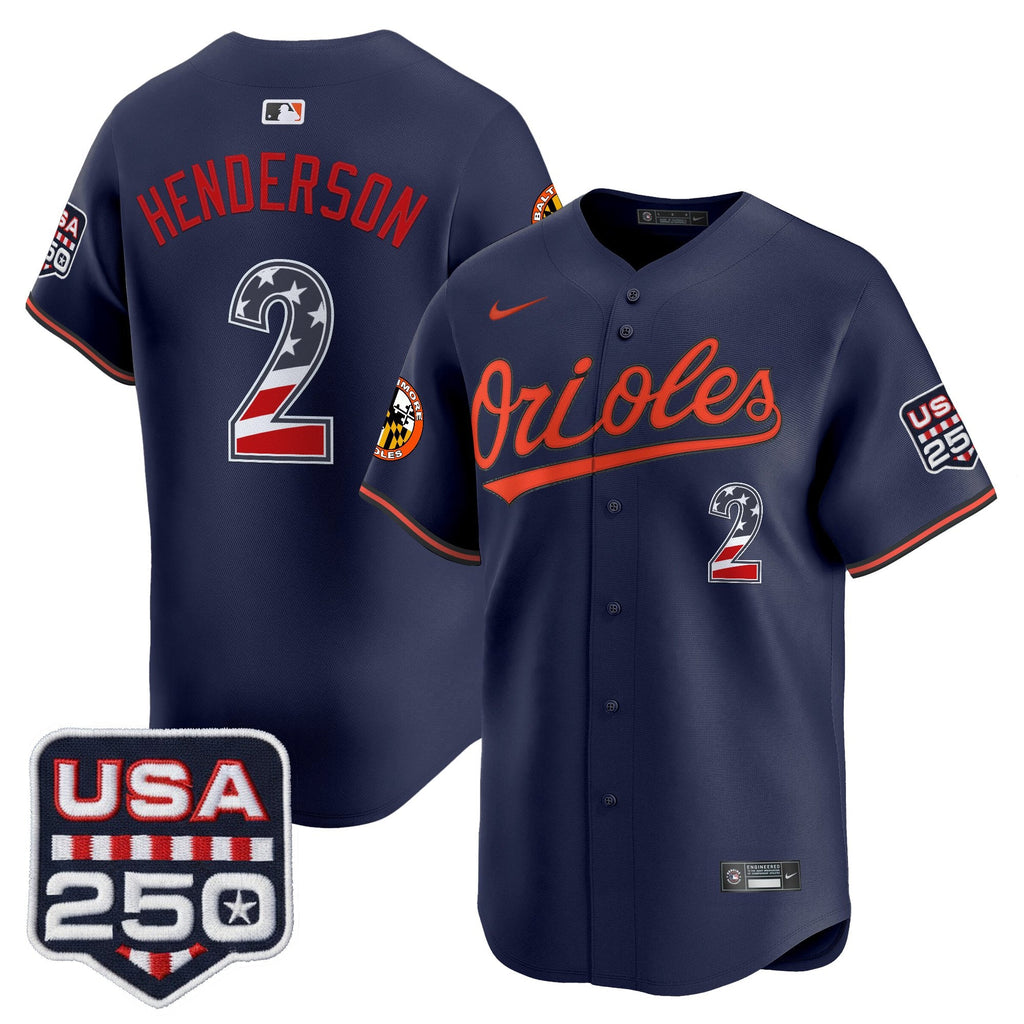 Men's Baltimore Orioles USA 250 Fourth of July Vapor Premier Limited Jersey - All Stitched