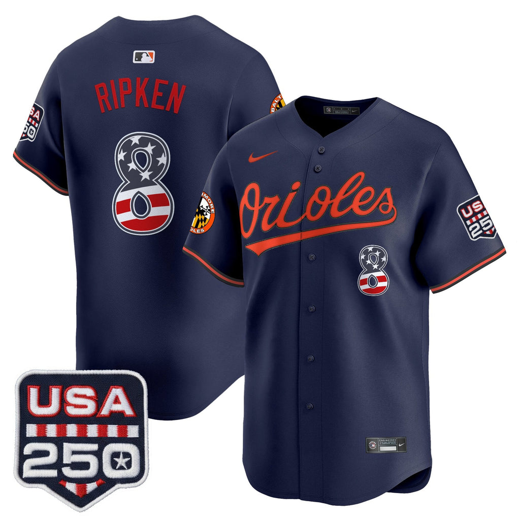 Men's Baltimore Orioles USA 250 Fourth of July Vapor Premier Limited Jersey - All Stitched