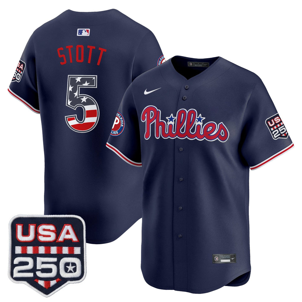 Men's Philadelphia Phillies USA 250 Fourth of July Vapor Premier Limited Jersey - All Stitched