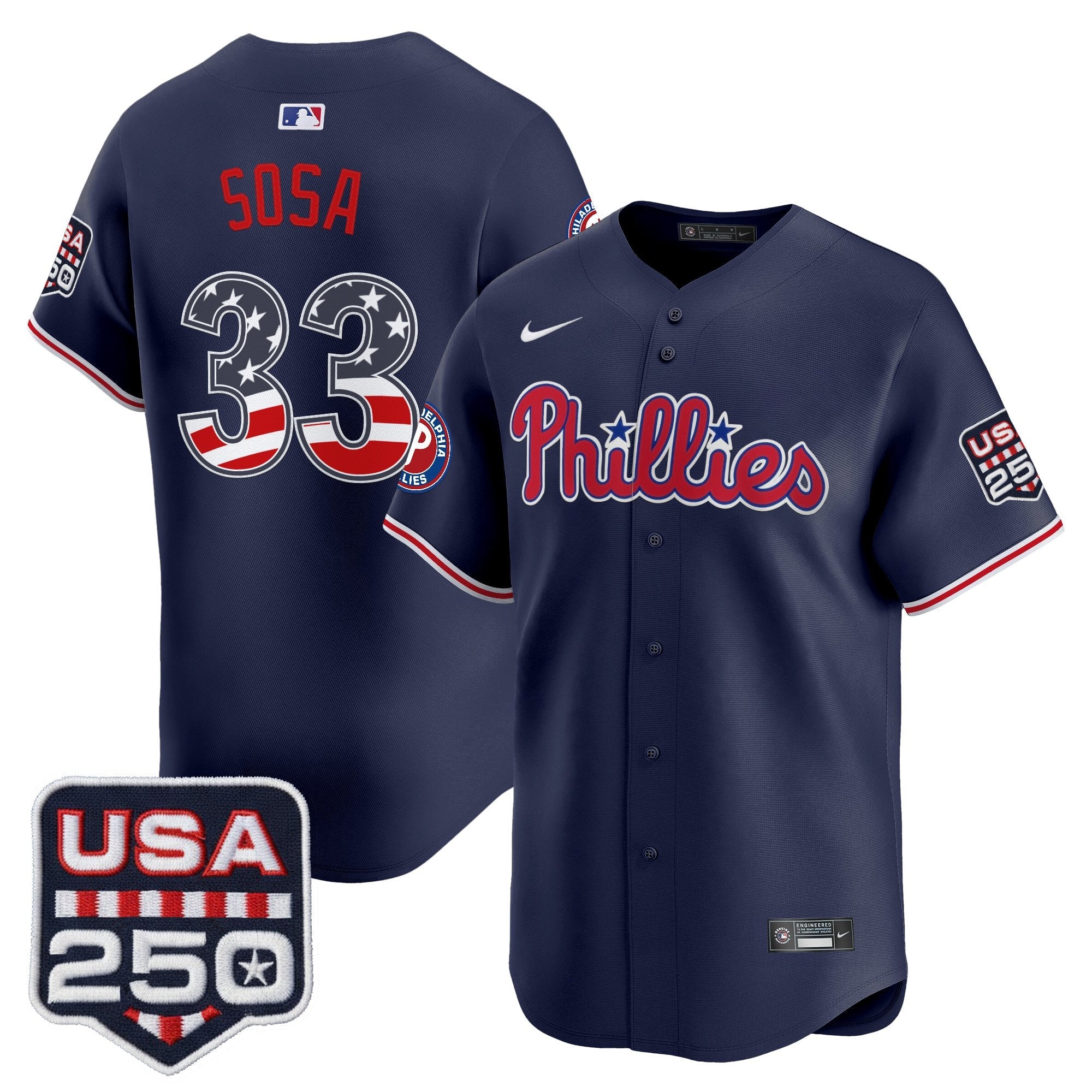 Men's Philadelphia Phillies USA 250 Fourth of July Vapor Premier Limited Jersey - All Stitched