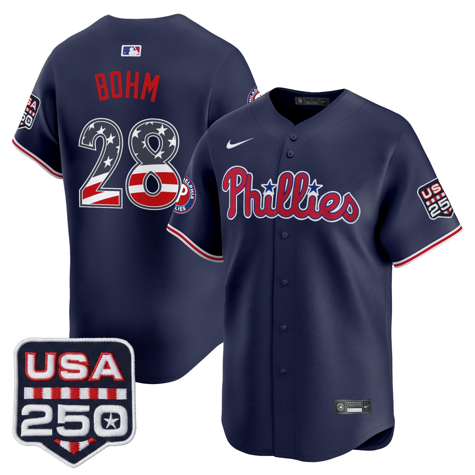 Men's Philadelphia Phillies USA 250 Fourth of July Vapor Premier Limited Jersey - All Stitched