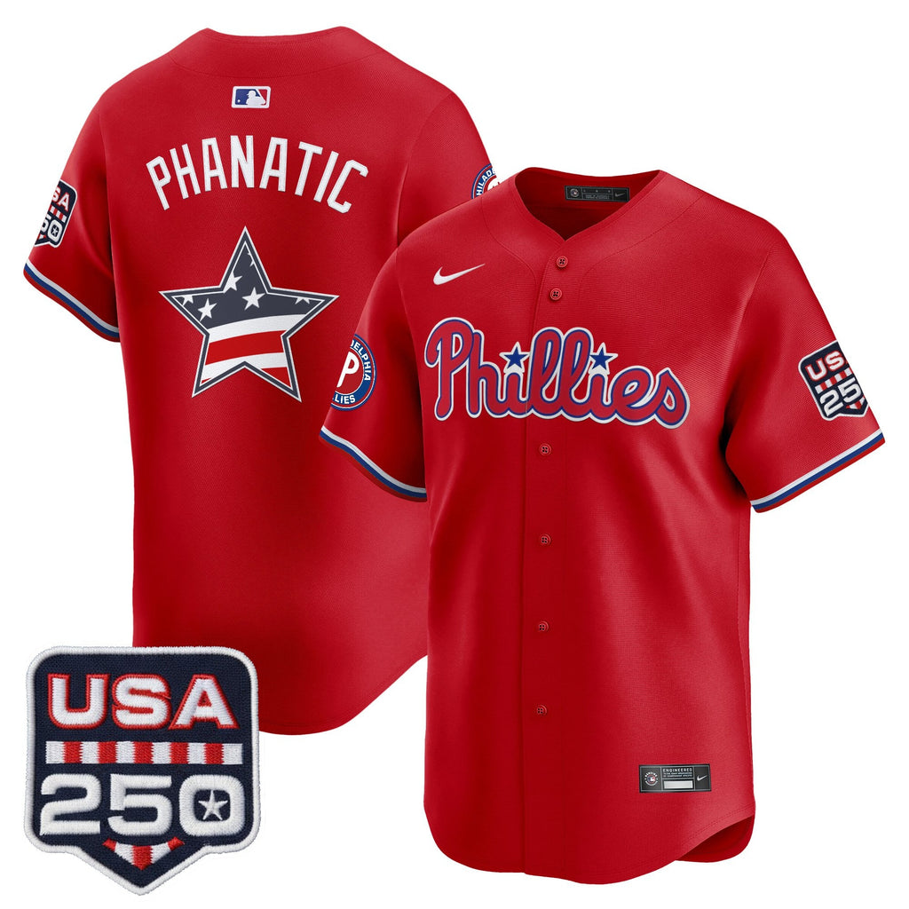 Men's Philadelphia Phillies USA 250 Fourth of July Vapor Premier Limited Jersey - All Stitched