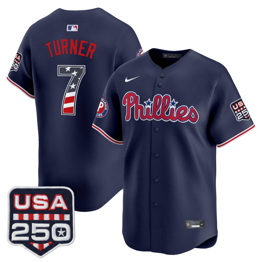 Men's Philadelphia Phillies USA 250 Fourth of July Vapor Premier Limited Jersey - All Stitched