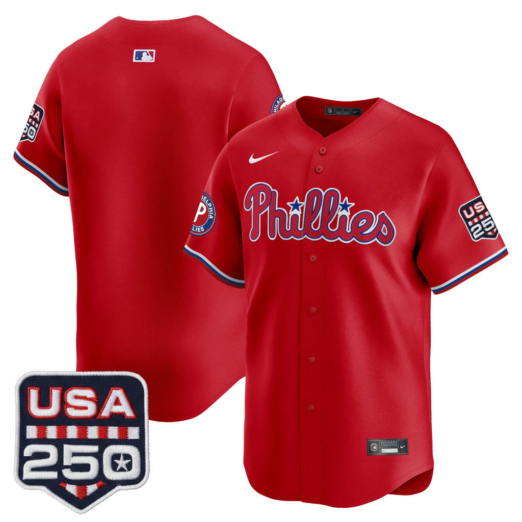Men's Philadelphia Phillies USA 250 Fourth of July Vapor Premier Limited Jersey - All Stitched
