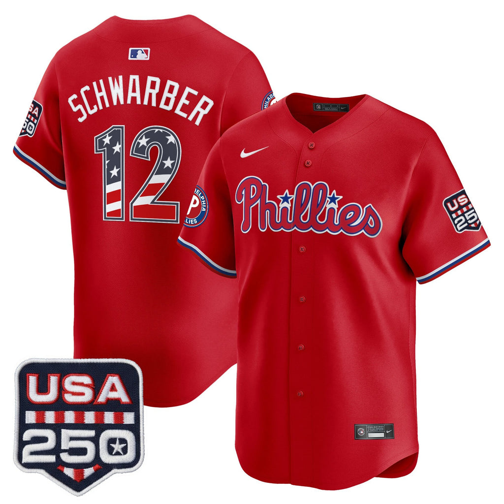 Men's Philadelphia Phillies USA 250 Fourth of July Vapor Premier Limited Jersey - All Stitched