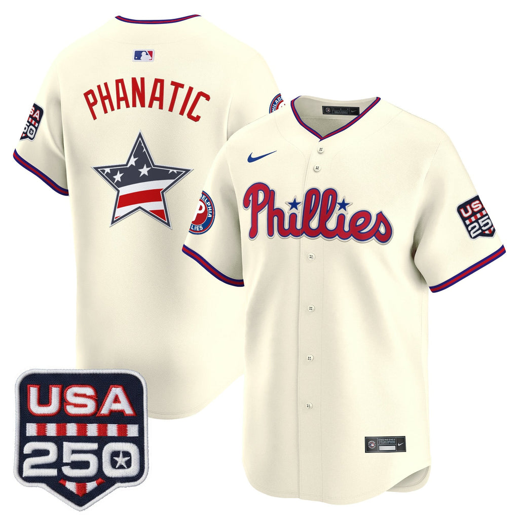 Men's Philadelphia Phillies USA 250 Fourth of July Vapor Premier Limited Jersey - All Stitched