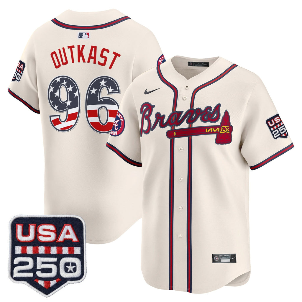 Men's Atlanta Braves USA 250 Fourth of July Vapor Premier Limited Jersey - All Stitched