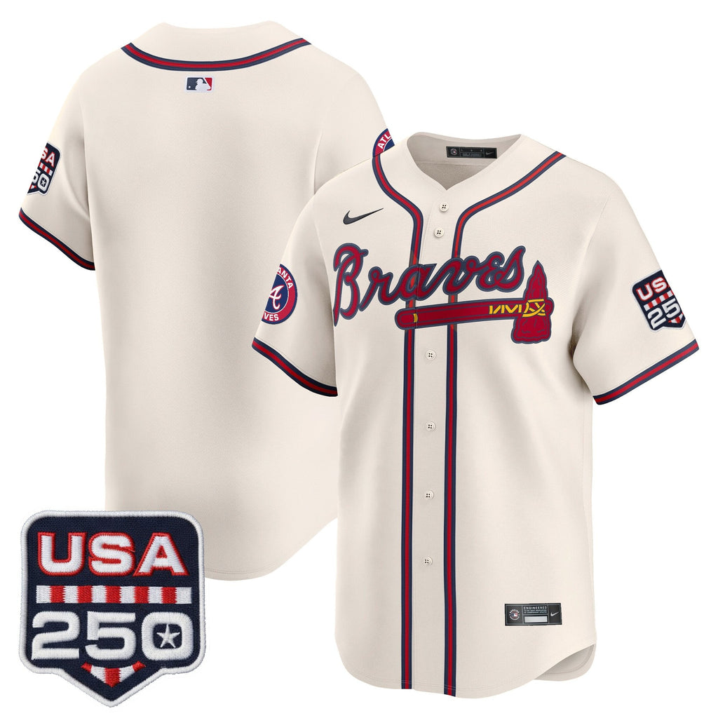 Men's Atlanta Braves USA 250 Fourth of July Vapor Premier Limited Jersey - All Stitched