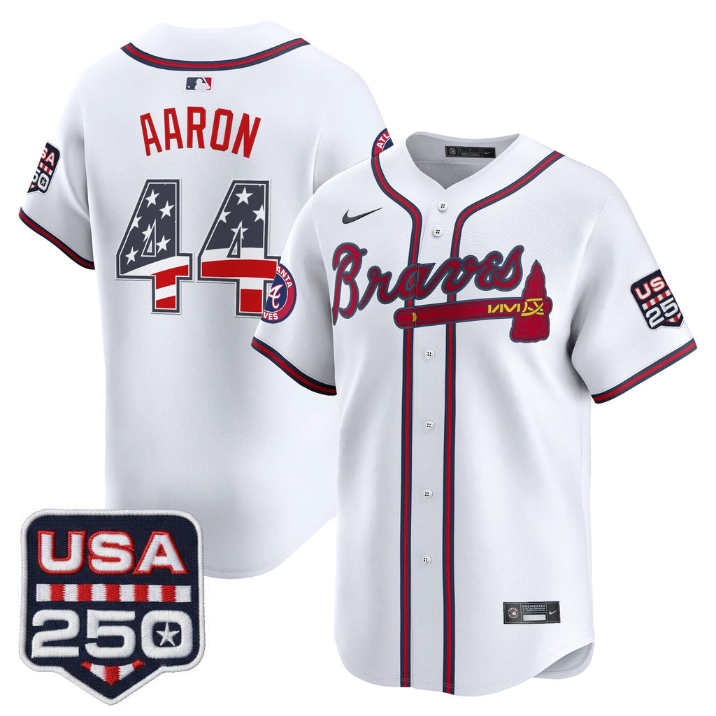 Men's Atlanta Braves USA 250 Fourth of July Vapor Premier Limited Jersey - All Stitched