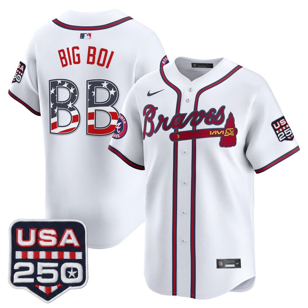 Men's Atlanta Braves USA 250 Fourth of July Vapor Premier Limited Jersey - All Stitched
