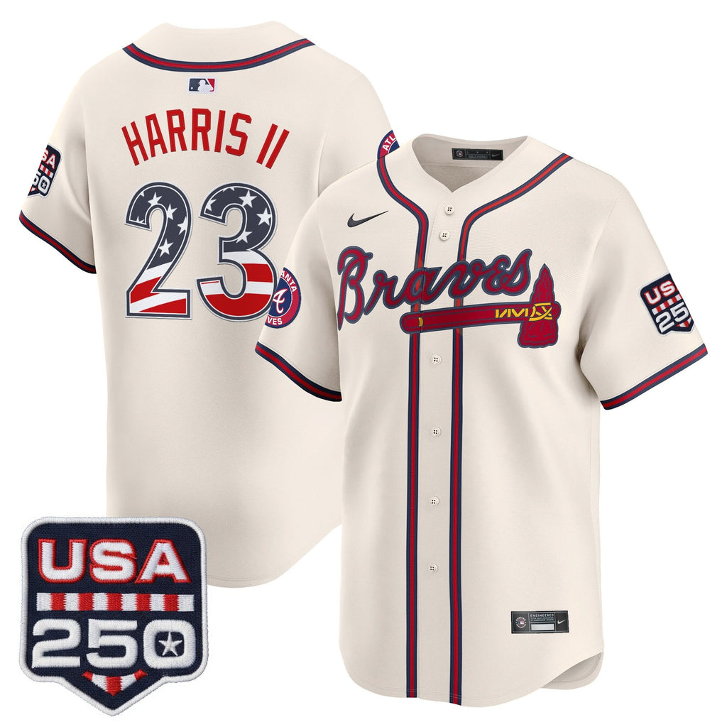 Men's Atlanta Braves USA 250 Fourth of July Vapor Premier Limited Jersey - All Stitched