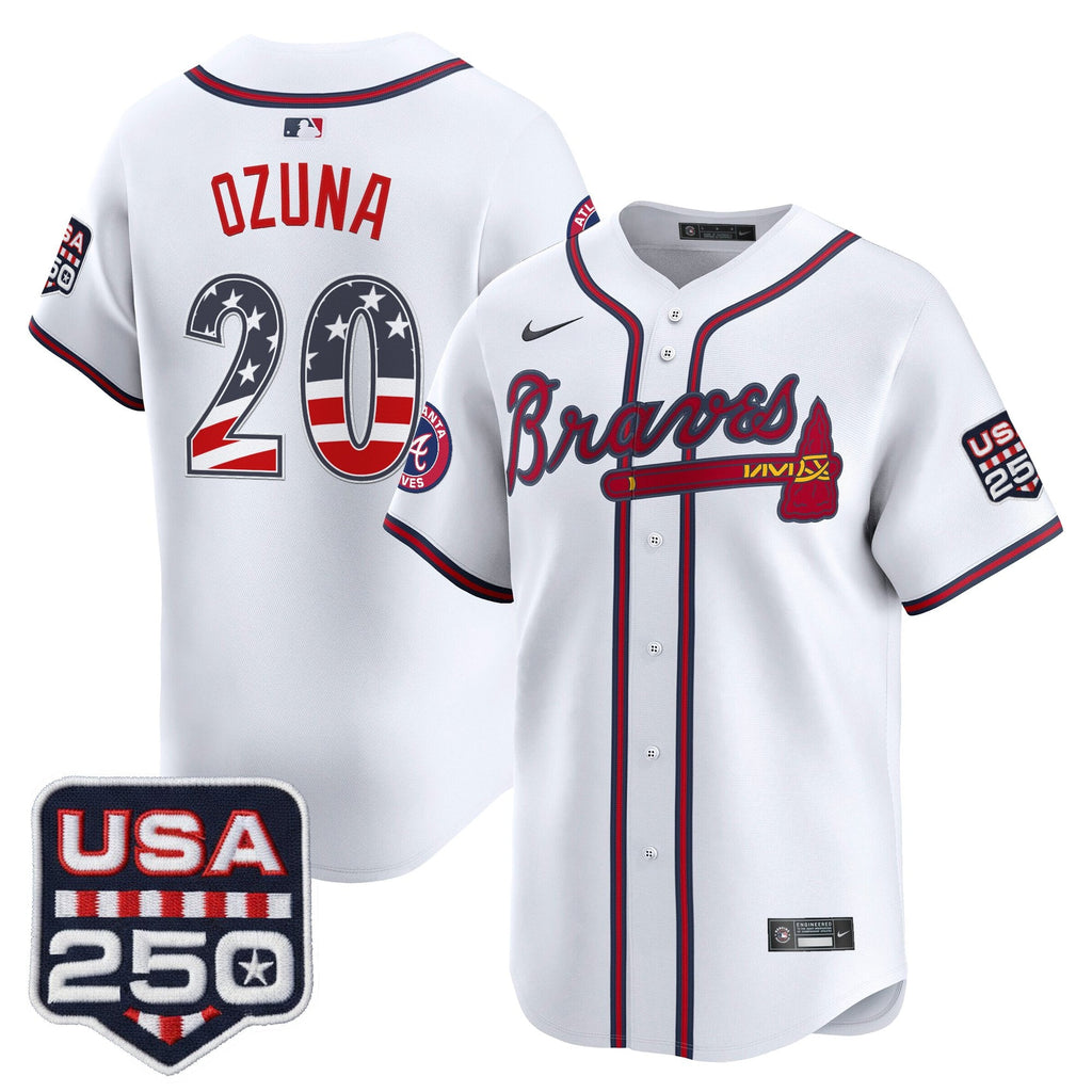 Men's Atlanta Braves USA 250 Fourth of July Vapor Premier Limited Jersey - All Stitched