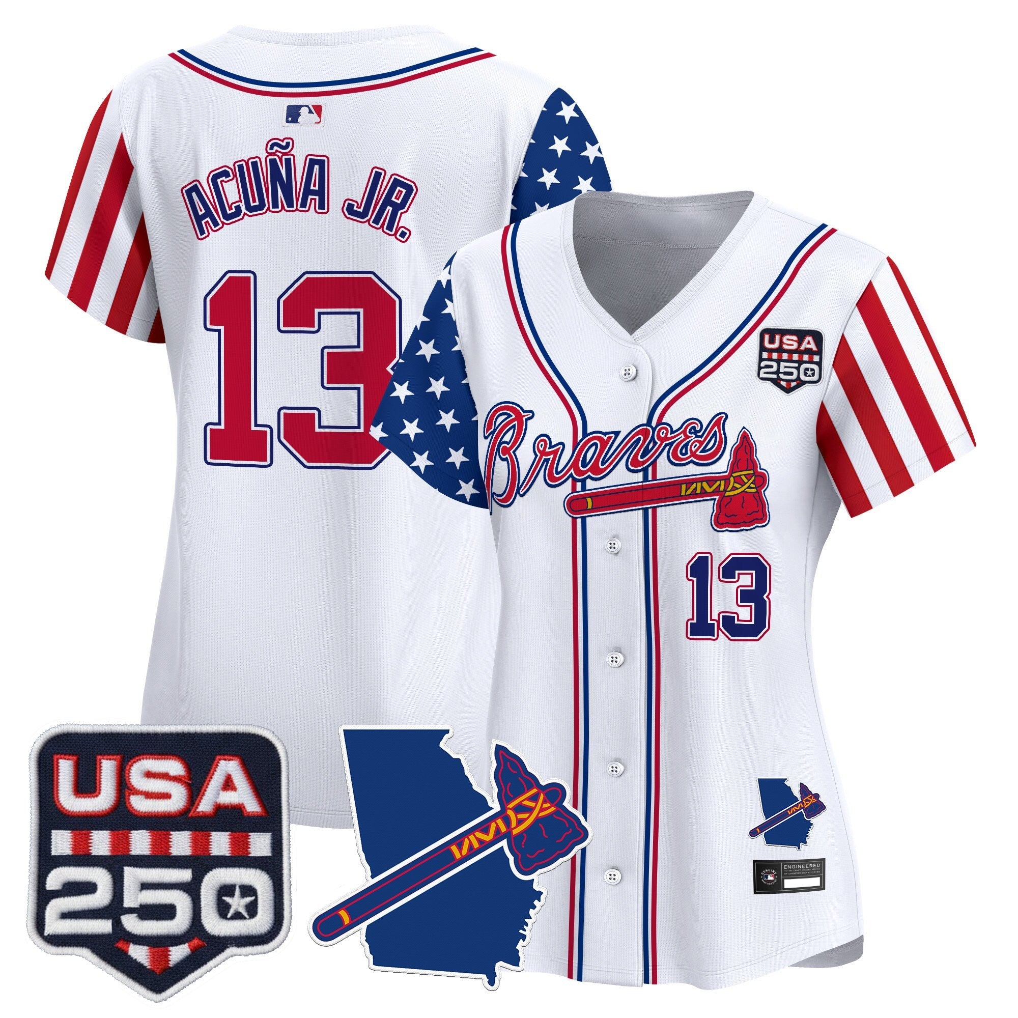 Women's Atlanta Braves "America 250 Edition" Vapor Premier Limited Jersey - All Stitched