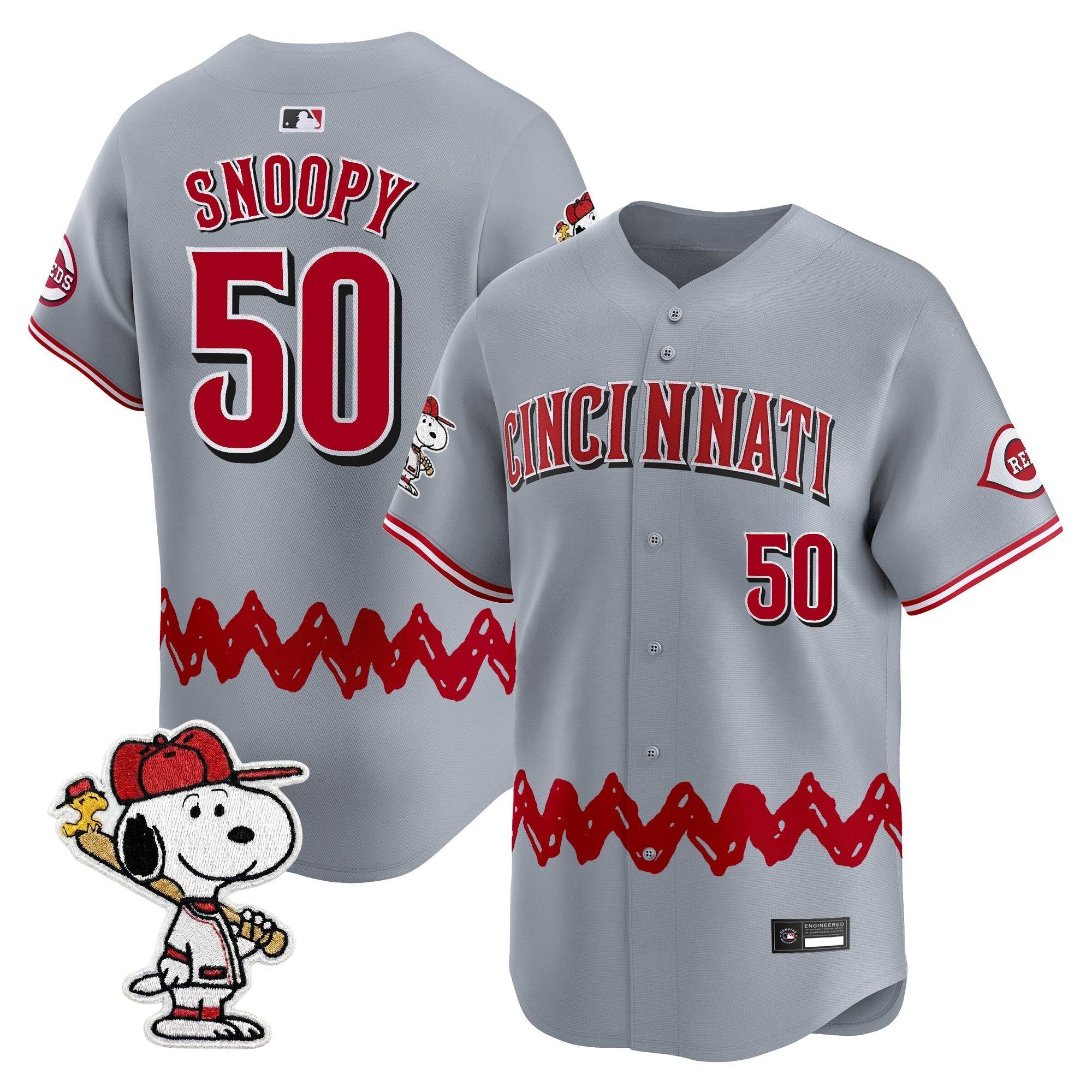 Men's Cincinnati Reds x Peanuts Vapor Premier Limited Jersey - Stitched