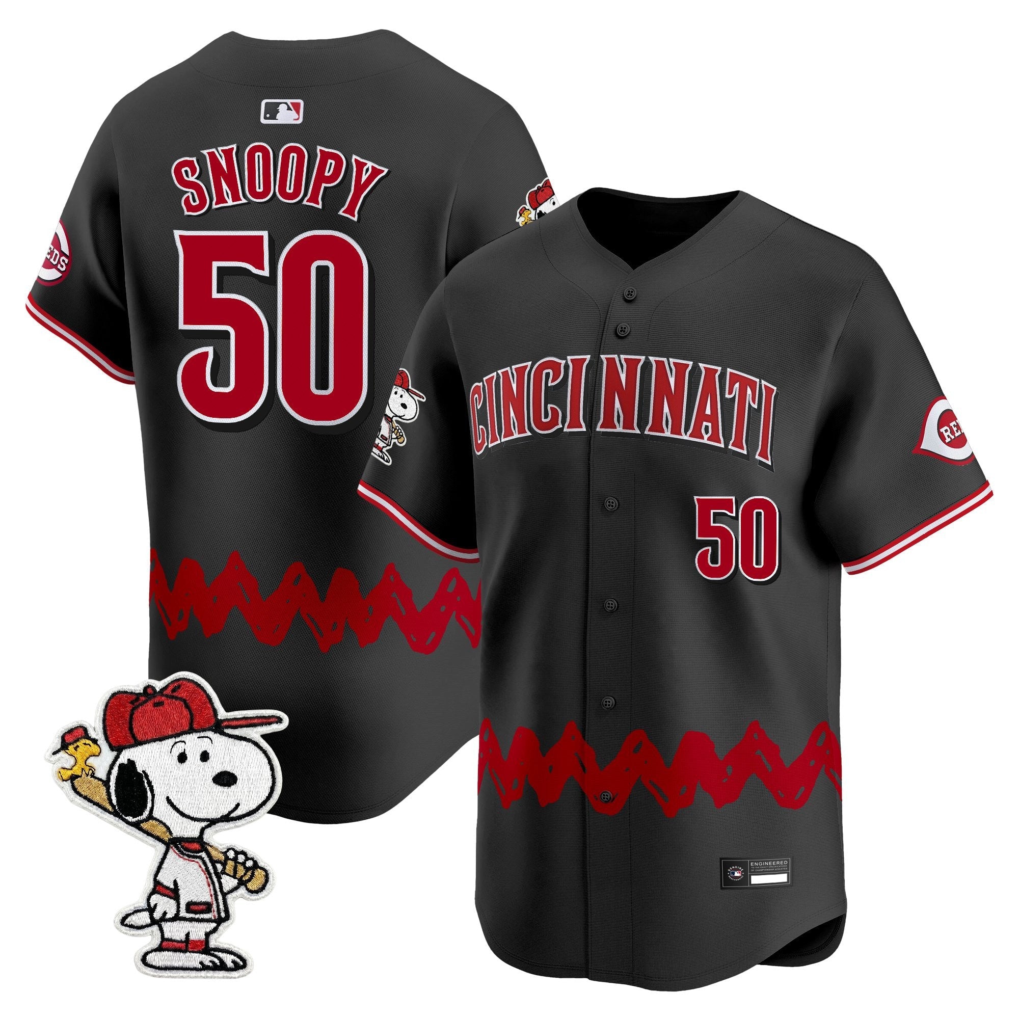 Men's Cincinnati Reds x Peanuts Vapor Premier Limited Jersey - Stitched