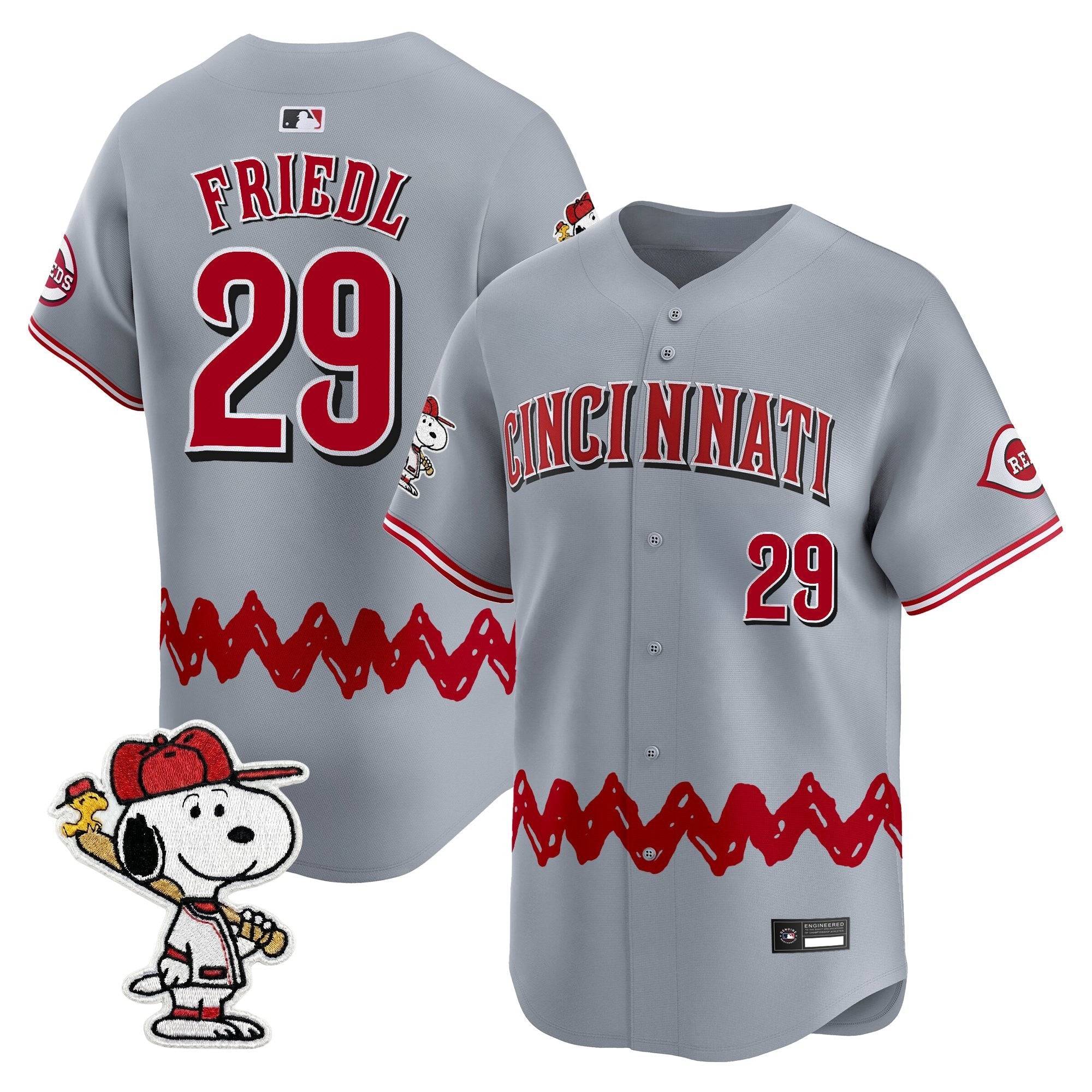 Men's Cincinnati Reds x Peanuts Vapor Premier Limited Jersey - Stitched