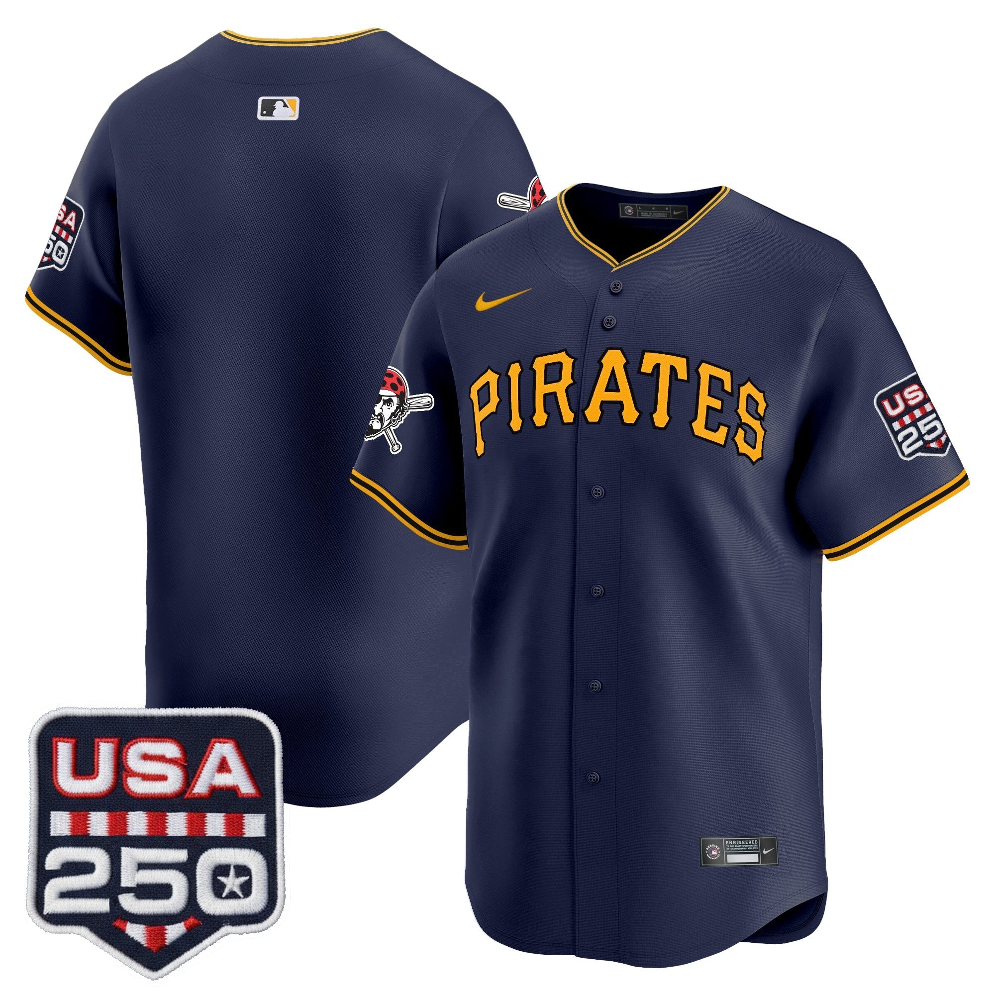 Men's Pittsburgh Pirates USA 250 Fourth of July Vapor Premier Limited Jersey - All Stitched