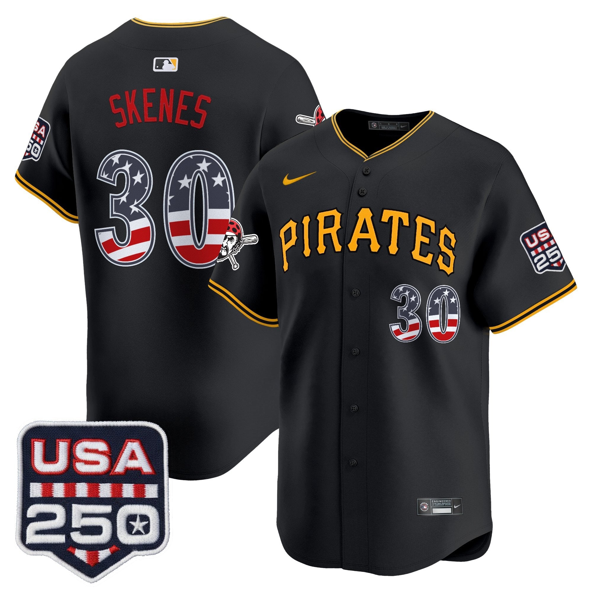 Men's Pittsburgh Pirates USA 250 Fourth of July Vapor Premier Limited Jersey - All Stitched