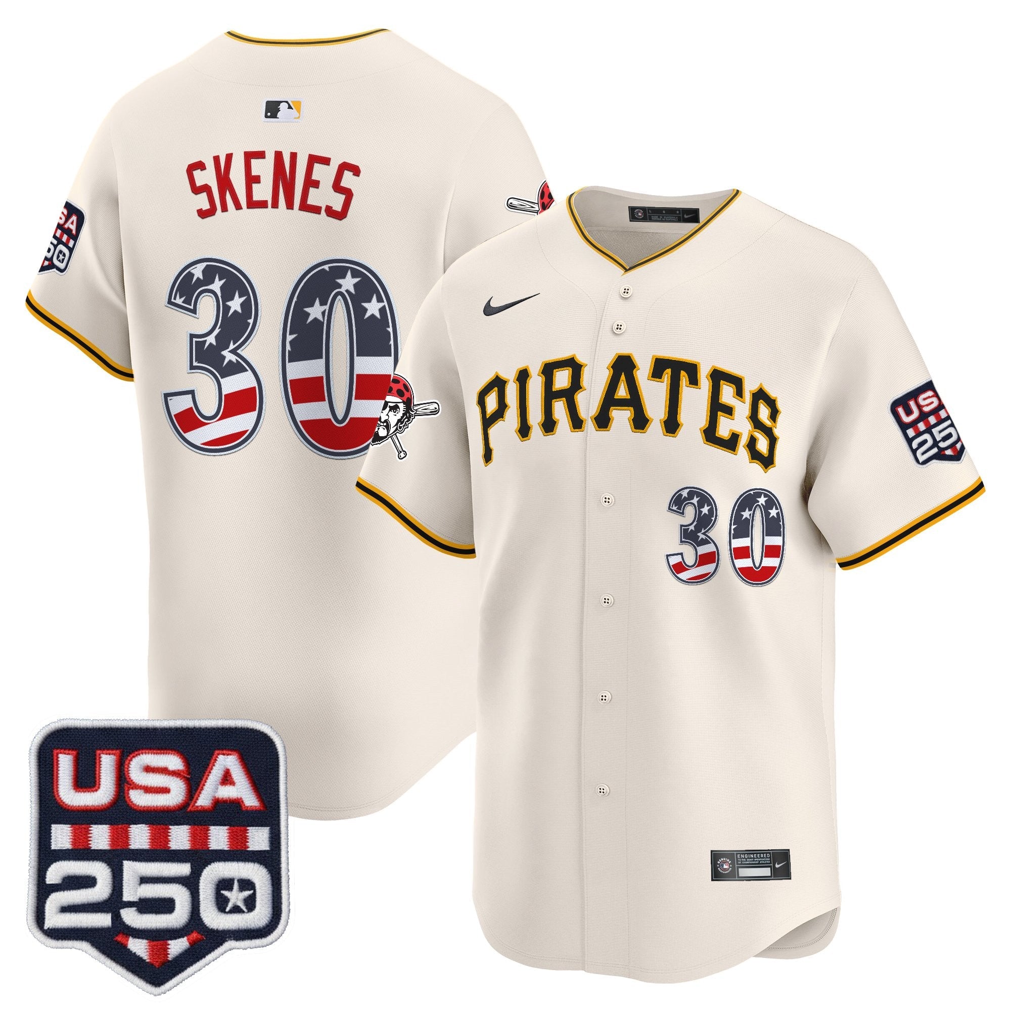 Men's Pittsburgh Pirates USA 250 Fourth of July Vapor Premier Limited Jersey - All Stitched