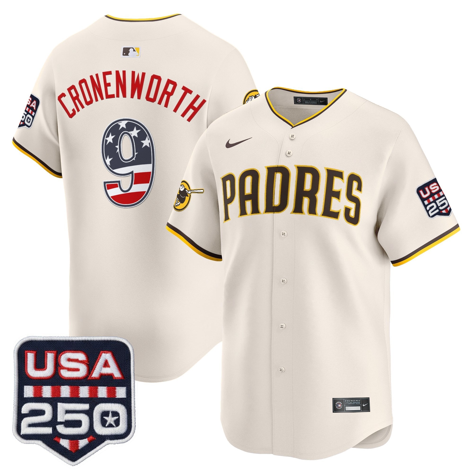 Men's San Diego Padres USA 250 Fourth of July Vapor Premier Limited Jersey - All Stitched
