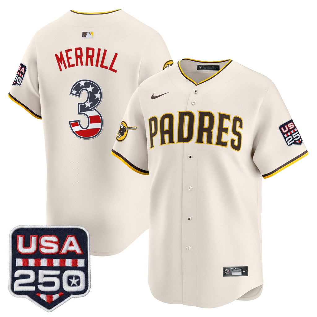 Men's San Diego Padres USA 250 Fourth of July Vapor Premier Limited Jersey - All Stitched