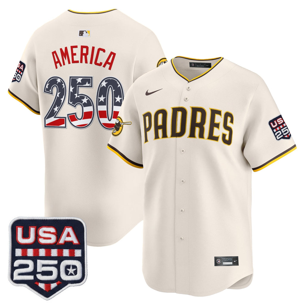 Men's San Diego Padres USA 250 Fourth of July Vapor Premier Limited Jersey - All Stitched