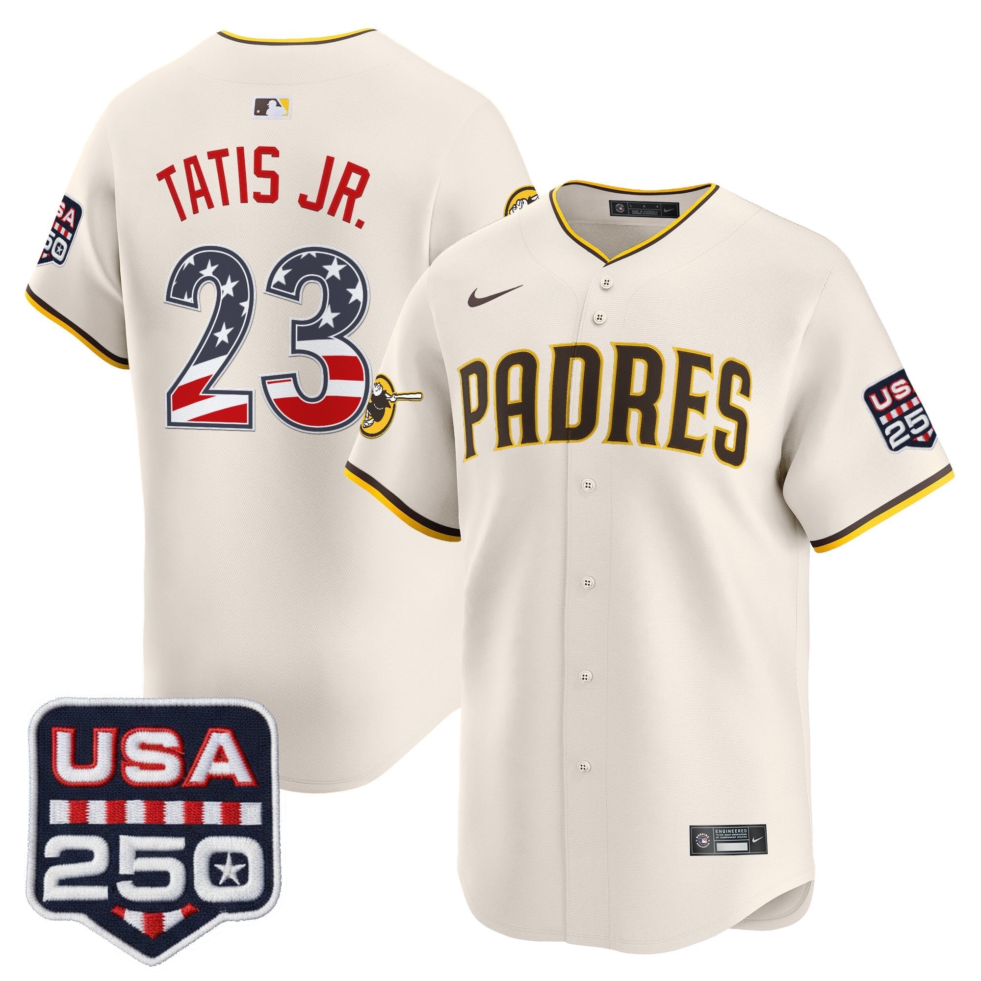 Men's San Diego Padres USA 250 Fourth of July Vapor Premier Limited Jersey - All Stitched