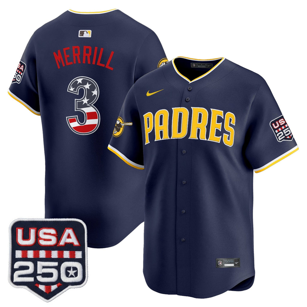 Men's San Diego Padres USA 250 Fourth of July Vapor Premier Limited Jersey - All Stitched
