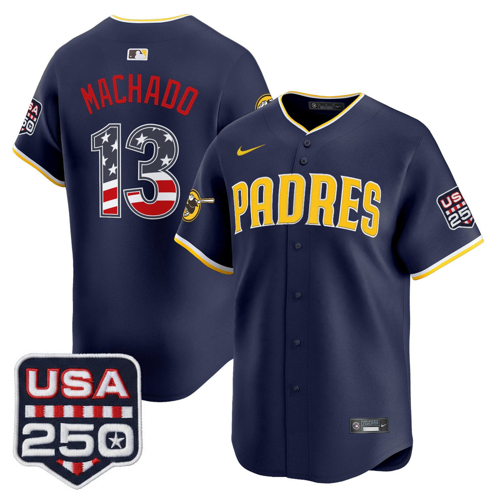 Men's San Diego Padres USA 250 Fourth of July Vapor Premier Limited Jersey - All Stitched