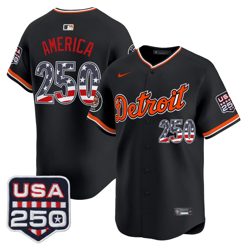 Men's Detroit Tigers USA 250 Fourth of July Vapor Premier Limited Jersey - All Stitched